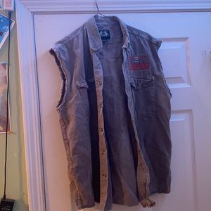 Men’s size large sleeveless bikers button up